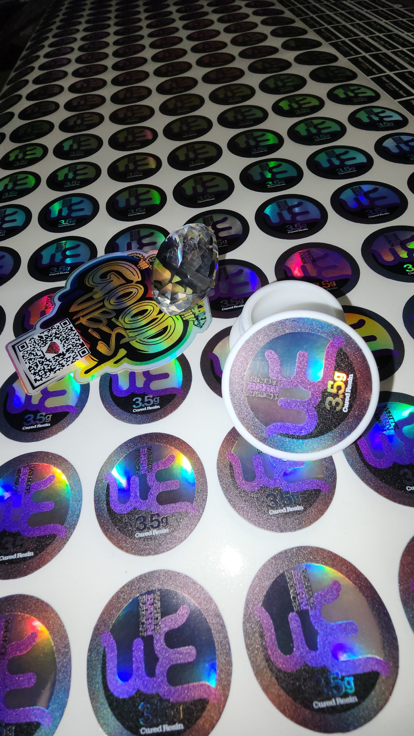 UV Holographic Stickers - Sq In